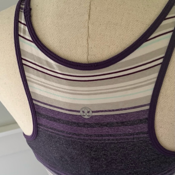 LULULEMON RACERBACK STRIPPED TANK TOP. PURPLE. SIZE 4. EUC. - Picture 5 of 16